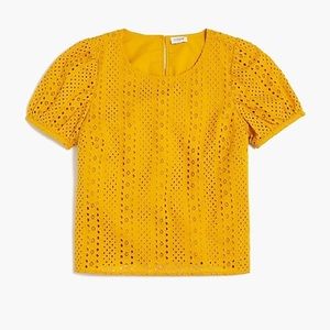 NWT Eyelet Puff Top (Topaz)